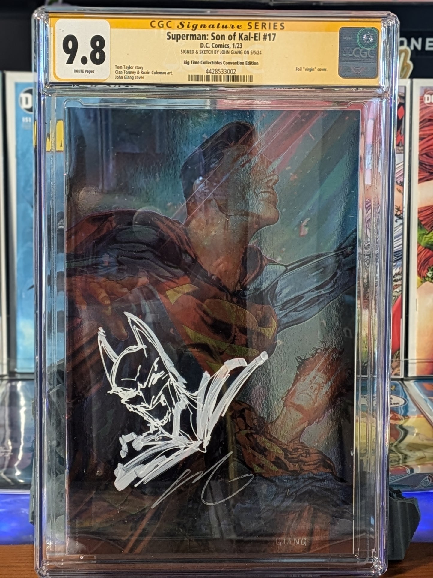 CGC SS 9.8 Superman: Son of Kal-El #17 Foil Signed and Remarked John Giang - TenFwdComics