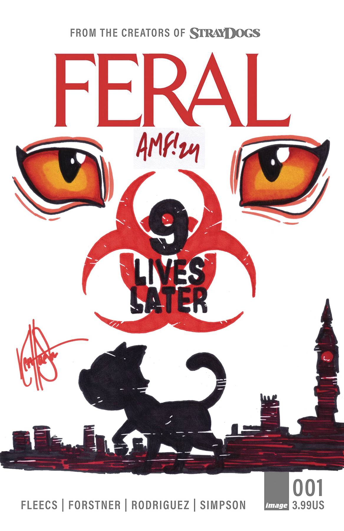 FERAL #1 BLANK VAR FLEECS SGN & REMARKED HAESER SKETCH