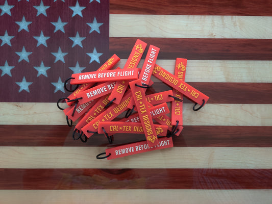 PVC "Remove Before Flight" Keychain Tag - Cal-Tex Designs