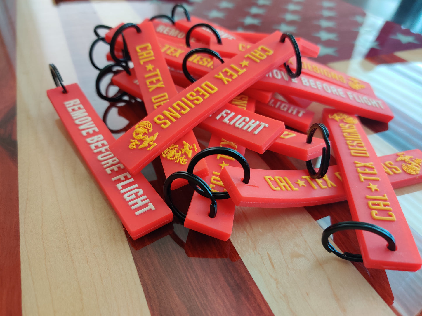 PVC "Remove Before Flight" Keychain Tag - Cal-Tex Designs