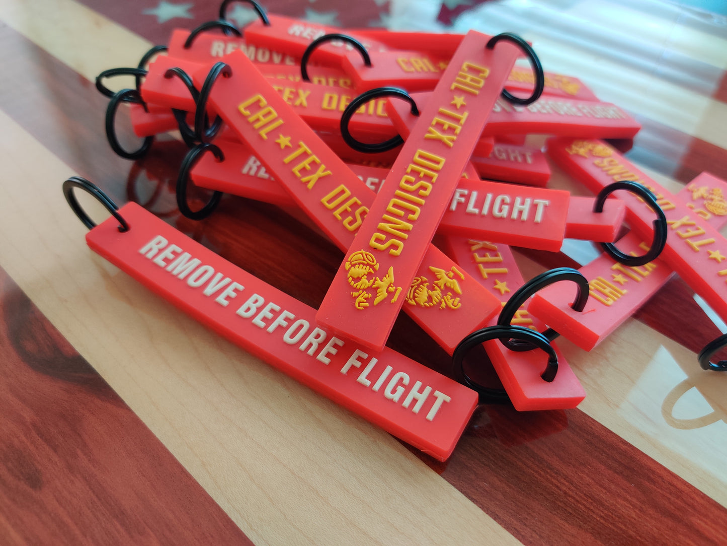 PVC "Remove Before Flight" Keychain Tag - Cal-Tex Designs