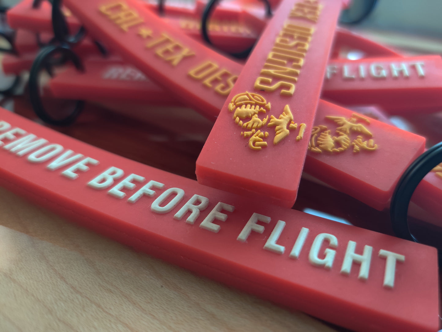 PVC "Remove Before Flight" Keychain Tag - Cal-Tex Designs