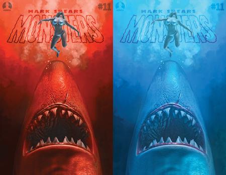 MARK SPEARS MONSTERS #11 CVR B MARK SPEARS SHARK ATTACK JAWS HOMAGE HOLOFOIL FLIP COVER VAR - TenFwdComics